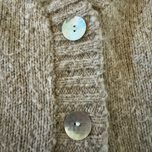 Oatmeal Cardigan with Abalone Buttons - Picture 8 of 11